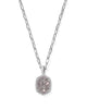 Daphne Silver Pave Frame Pendant Necklace