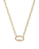 Emery Link Chain Necklace in White Crystal