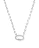 Emery Link Chain Necklace in White Crystal