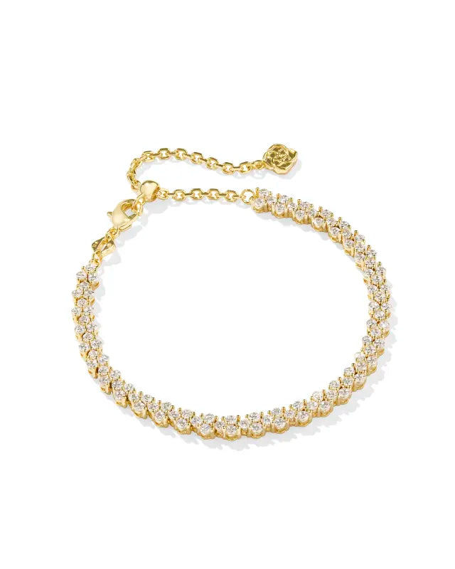 Emery Tennis Bracelet in White Crystal