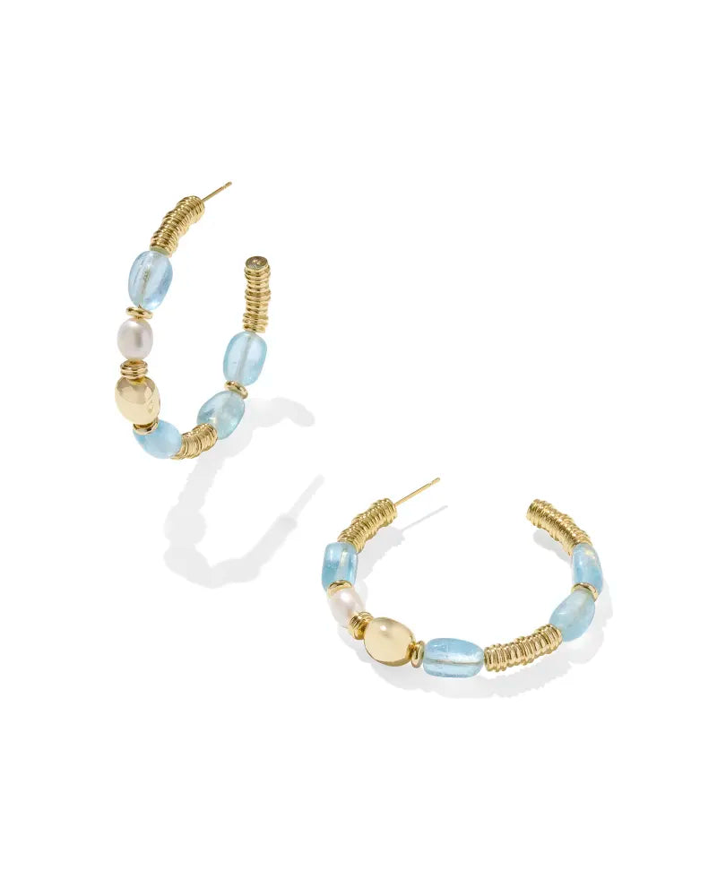 Melody Beaded Hoop Earring Gold