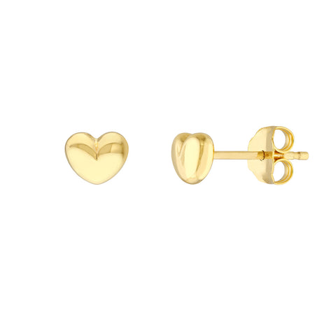 Gold Puffy Heart Earrings