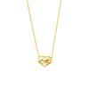 Gold Puffy Heart Necklace