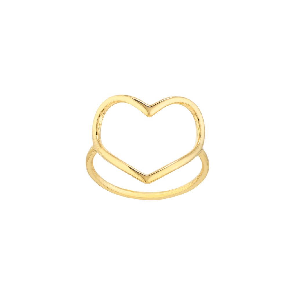 Gold Open Heart Ring