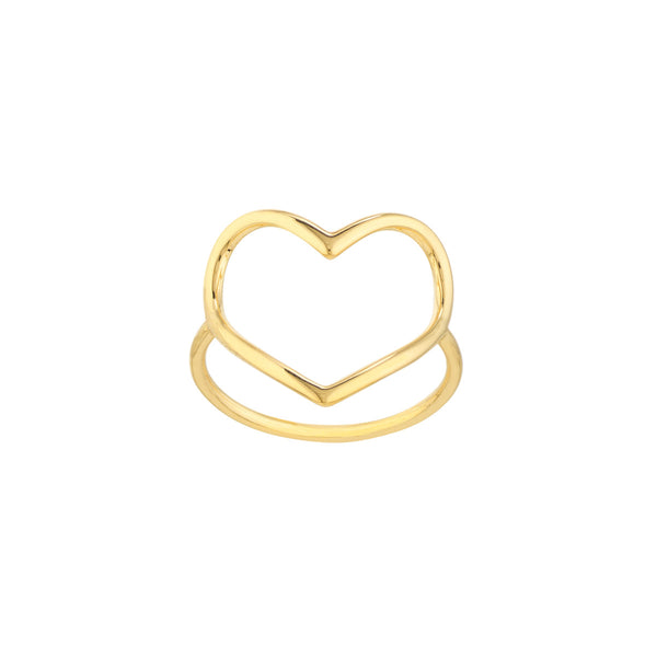 Gold Open Heart Ring