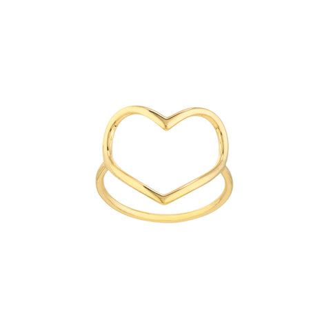 Gold Open Heart Ring