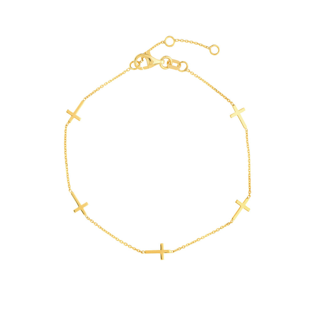 Gold Mini Cross Stations Bracelet