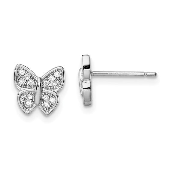 Butterfly CZ Stud Earrings