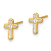 Baguette CZ Cross Stud Earrings