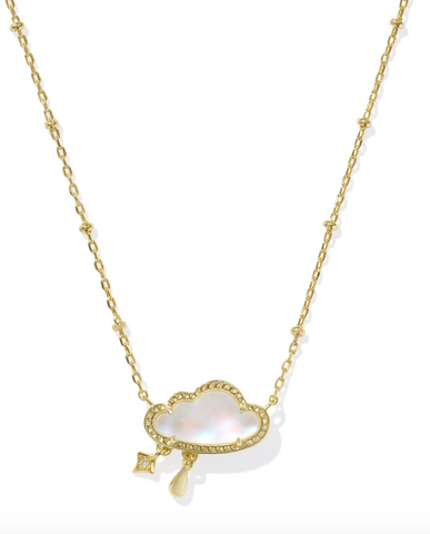 Celeste Cloud Pendant Necklace in Gold