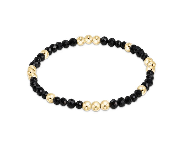 Worthy Pattern 3mm Beaded Bracelet - Faceted Onyx