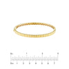 Gold Ribbed Hinged Bangle