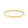 Gold Ribbed Hinged Bangle