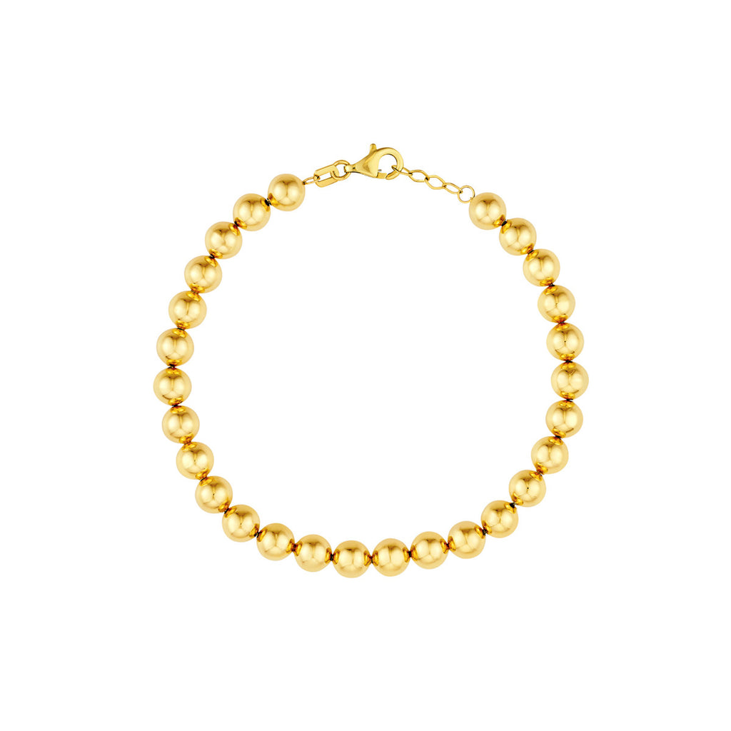 Gold Beaded 6mm Bracelet | 14kt