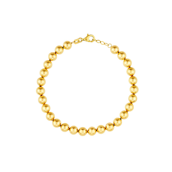 Gold Beaded 6mm Bracelet | 14kt