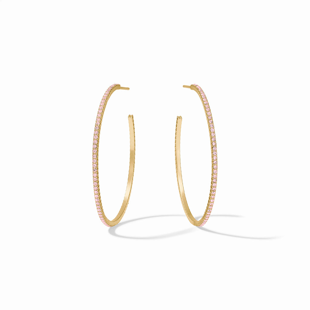 Windsor Hoop Earrings in Pink Champagne