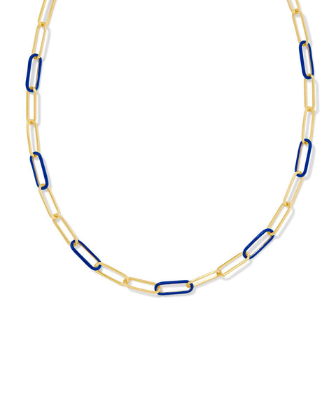 Ainsley Convertible Chain Necklace in Blue Enamel