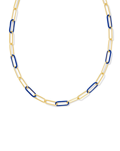 Ainsley Convertible Chain Necklace in Blue Enamel