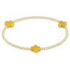 Signature Cross Gold Pattern 2mm Bead Bracelet