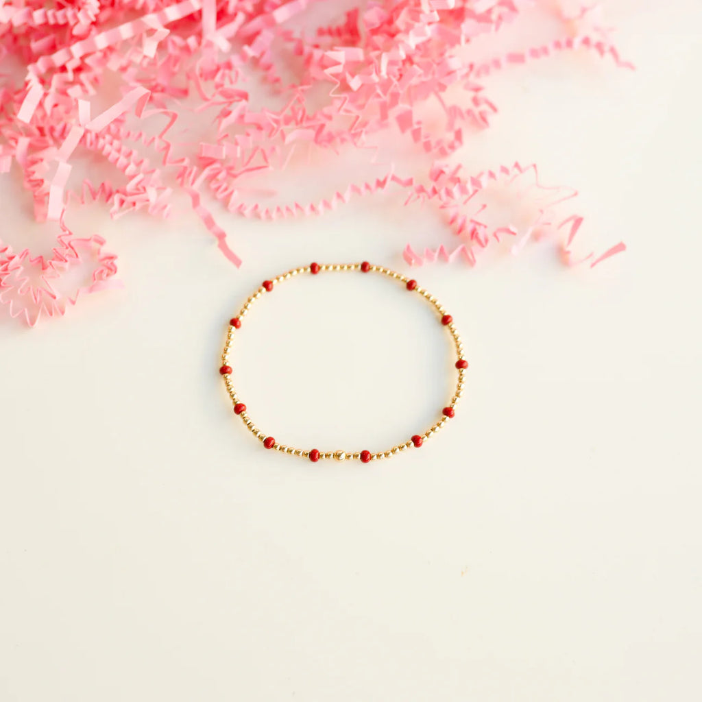 Maroon Dainty Poppy Bracelet