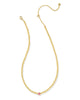 Abbie Gold Beaded Necklace in Azalea Illusion