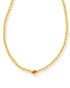 Abbie Gold Beaded Necklace in Marbled Amber Illusion