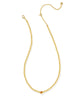 Abbie Gold Beaded Necklace in Marbled Amber Illusion