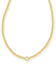 Abbie Gold Beaded Necklace in Natural Mother of Pearl