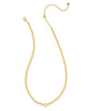 Abbie Gold Beaded Necklace in Natural Mother of Pearl