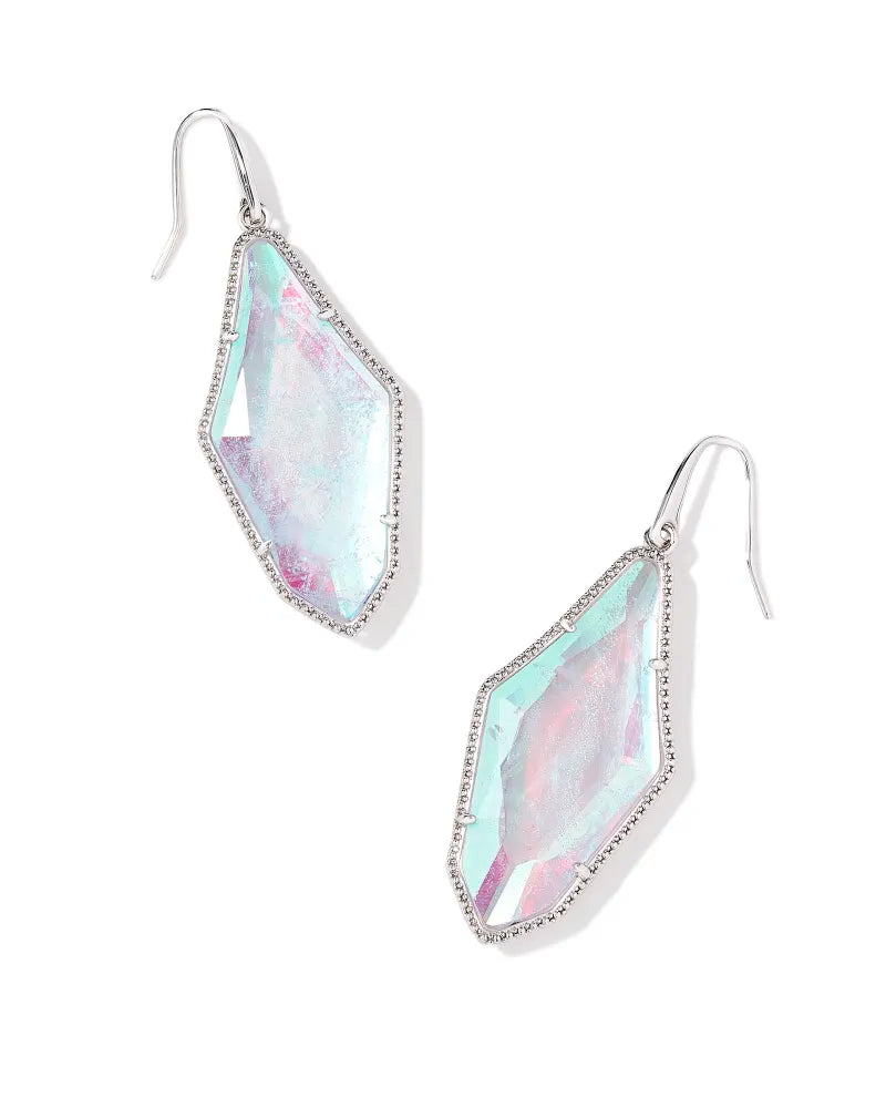 Evelyn Drop Earring in Silver Rock Crystal Dichoric