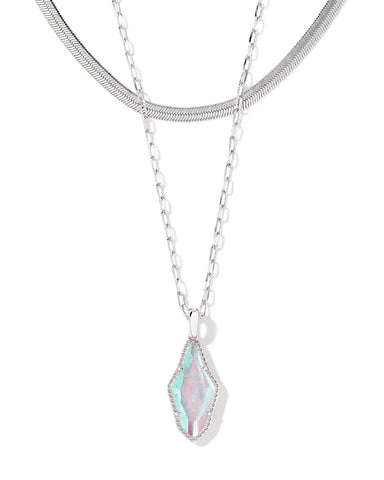 Evelyn Multi Stand Necklace in Silver Rock Crystal Dichoric