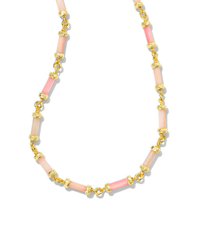 Gigi Strand Necklace in Gold Pink Mix