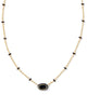 Mini Elisa Enamel Framed Pendant Necklace in Black Agate