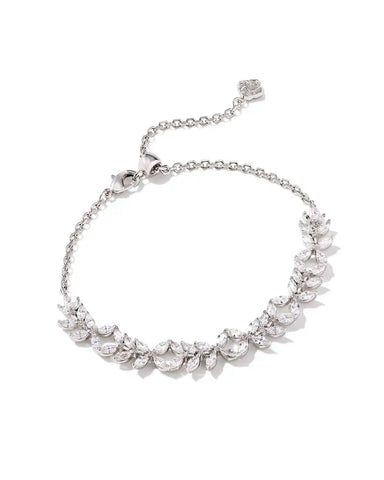 Rosalie Tennis Bracelet in White Crystal