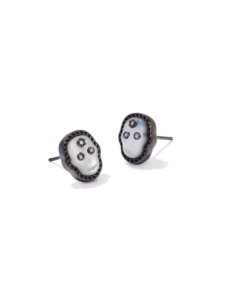 Skeleton Stud Earrings in Ivory Mother of Pearl