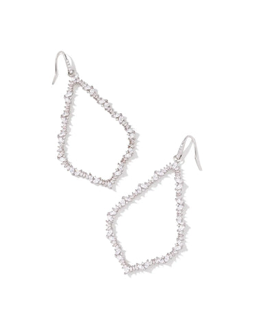 Sophee Crystal Open Frame Earring in White Crystal