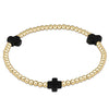 Signature Cross Gold Pattern 3mm Bead Bracelet