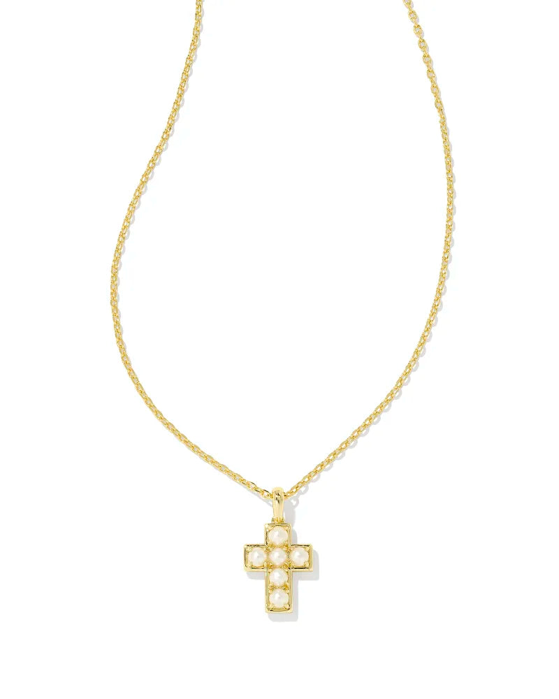 Pearl Cross Pendant Necklace