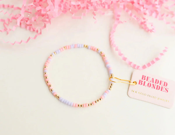 Pink & Light Purple Sprinkle Bracelet | Standard 6.75