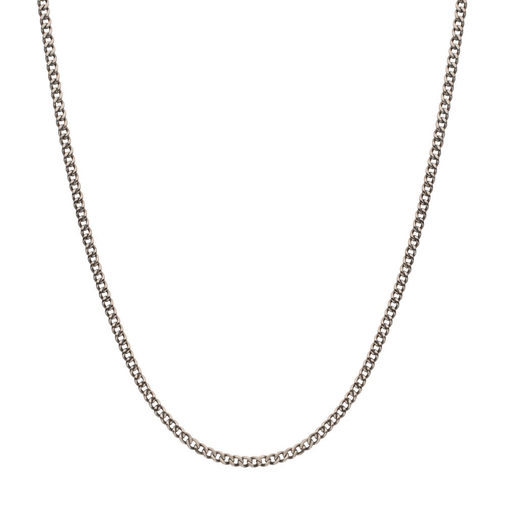 Titanium 3.5mm Flat Curb Chain Necklace