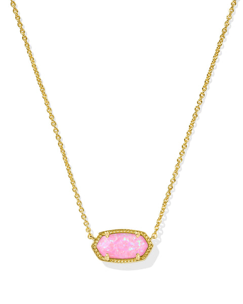 Elisa Short Pendant Necklace in Carnation Opal