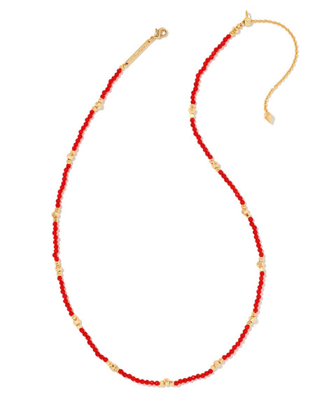 Britt Gold Choker Necklace in Red