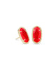 Ellie Gold Stud Earrings in Red Illusion