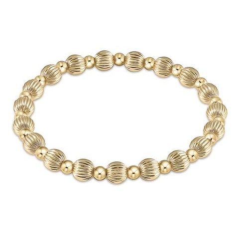 Dignity Grateful Pattern 6mm Gold Filled Bead Bracelet