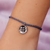 Crystal Wave Silver Coin Bracelet in Columbia Blue