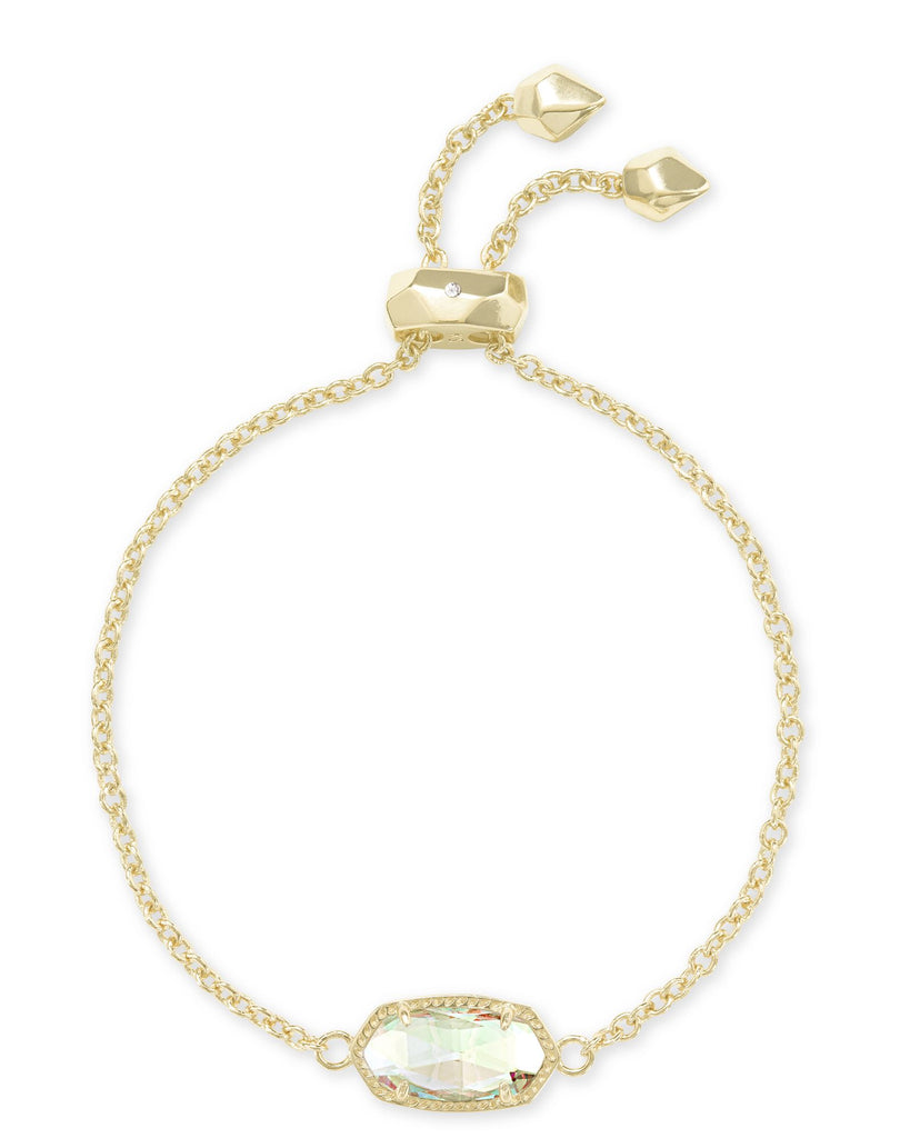 Elaina Gold Adjustable Chain Bracelet in Dichroic Glass