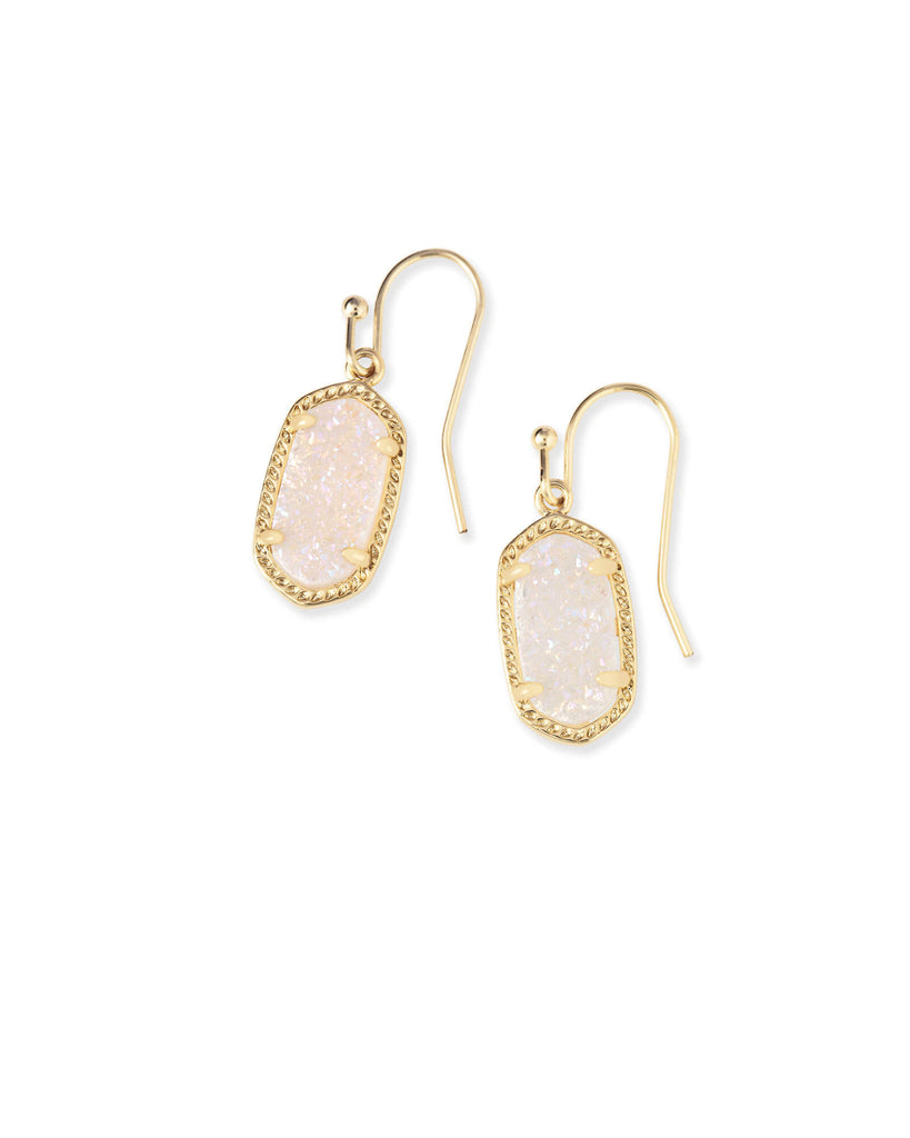 Lee Gold Drop Earrings in Iridescent Drusy