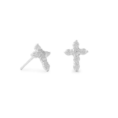 CZ Cross Stud Earrings