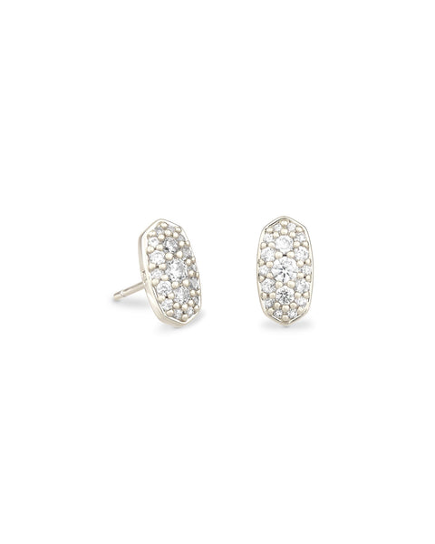 Grayson Silver Stud Earrings in Crystal