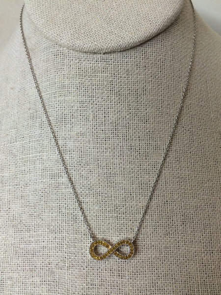 Sterling Silver and Yellow Diamond Necklace